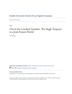 One Is the Loneliest Number: The Single Taxpayer in a Joint Return