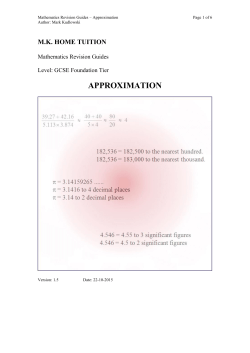 Approximation - MK Home Tuition