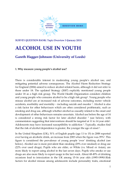 Alcohol Use in Youth