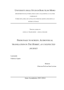 audiovisual translation in the hobbit, an unexpected journey