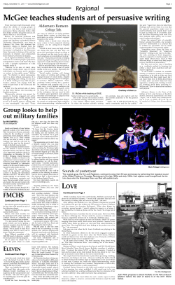 McGee teaches students art of persuasive writing