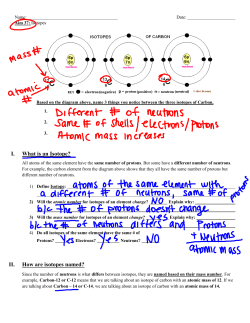 I. What is an Isotope? II. How are isotopes named?