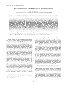 Social Interaction Over Time, Implications for Stress Responsiveness1
