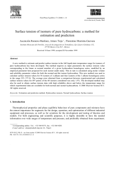 Surface tension of isomers of pure hydrocarbons: a method for