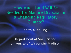 How Much Land Will Be Needed for Manure Disposal in a Changing