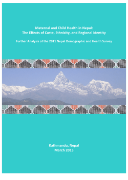 Maternal and Child Health in Nepal: The Effects of Caste, Ethnicity