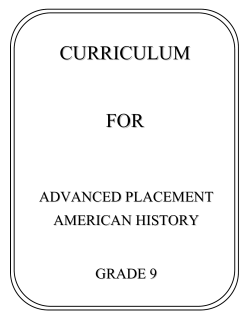 AP American History - Grade 9