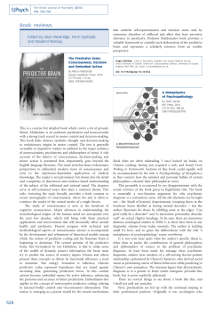 Action The Predictive Brain: Consciousness, Decision and Embodied