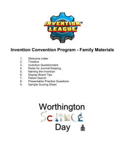 Invention Convention Program - Family Materials