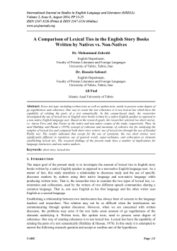 A Comparison of Lexical Ties in the English Story Books