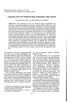 Vegetation of the Wet Windward Slope of Haleakala