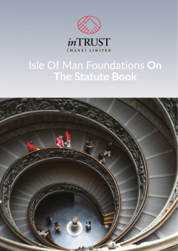 Isle Of Man Foundations On The Statute Book