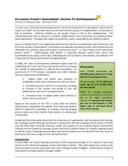 Cuyahoga County Assessment: Access to Supermarkets
