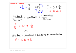dividing by a binomial
