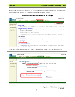 Consecutive barcodes in a range