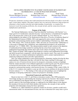 Developing prospective teachers` knowledge of