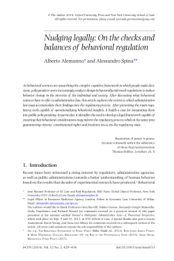 Nudging legally: On the checks and balances of behavioral regulation