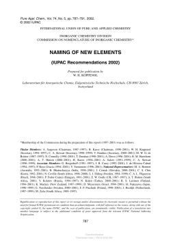 NAMING OF NEW ELEMENTS