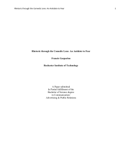 Rhetoric through the Comedic Lens: An Antidote to Fear Francis