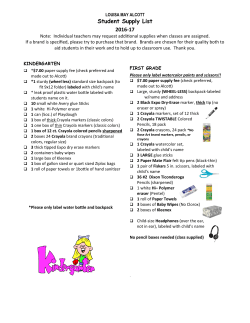 School Supplies Lists