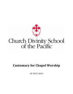Customary for Chapel Worship