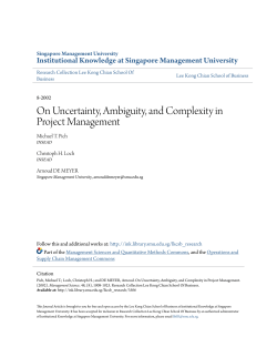 On Uncertainty, Ambiguity, and Complexity in Project Management