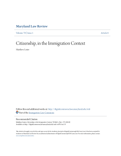 Citizenship, in the Immigration Context