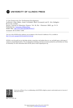 A Cost Framework for Professional Development