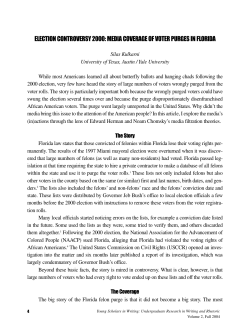 Election Controversy 2000: Media Coverage of Voter Purges in Florida