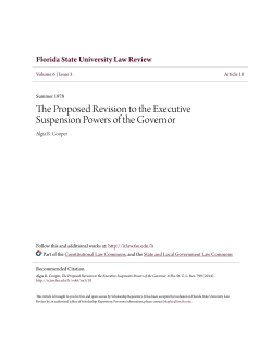 The Proposed Revision to the Executive Suspension Powers of the