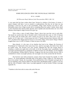 Some influences on the young Isaac Newton