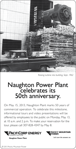 Naughton Power Plant celebrates its 50th anniversary.