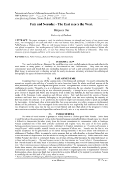 Faiz and Neruda: - The East meets the West.