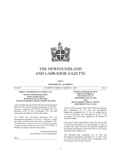 the newfoundland and labrador gazette