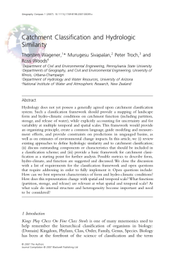 Catchment Classification and Hydrologic Similarity