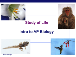 Study of Life Intro to AP Biology