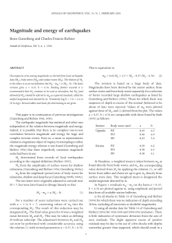 Magnitude and energy of earthquakes