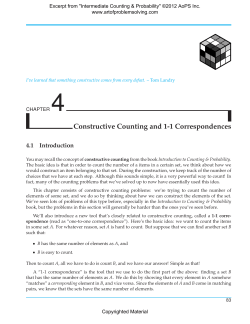 Constructive Counting and 1-1 Correspondences