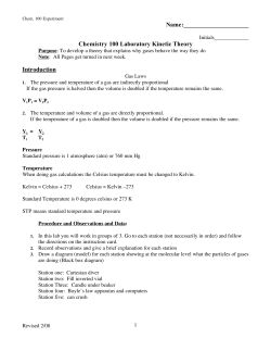 Chem 100 lab 4 KinticThry