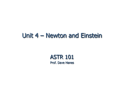 Unit 4 &ndash; Newton and Einstein