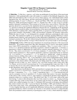 Singular Count NPs in Measure Constructions