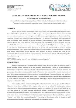 style and technique in the select novels of maya angelou