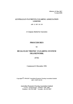 BECS Procedures - Australian Payments Clearing Association