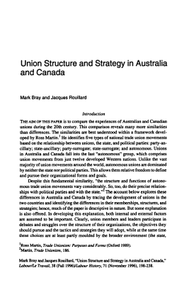 Union Structure and Strategy in Australia and Canada