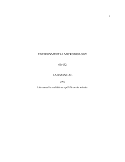 environmental microbiology 60.432 lab manual