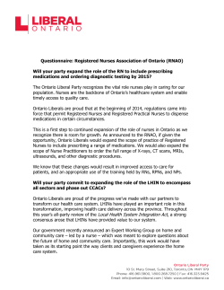 Liberal Party of Ontario - Response to RNAO Questions