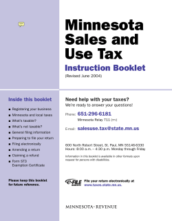 Sales and Use Tax Instruction Book