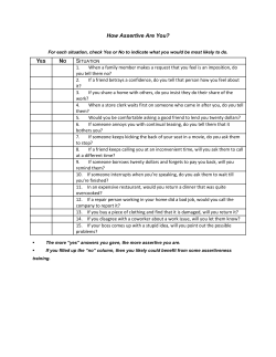 How Assertive Are You? NO