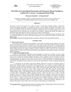 The Effect of Corpus-Based Instruction and Thesaurus