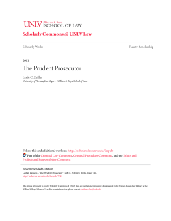 The Prudent Prosecutor - Scholarly Commons @ UNLV Law